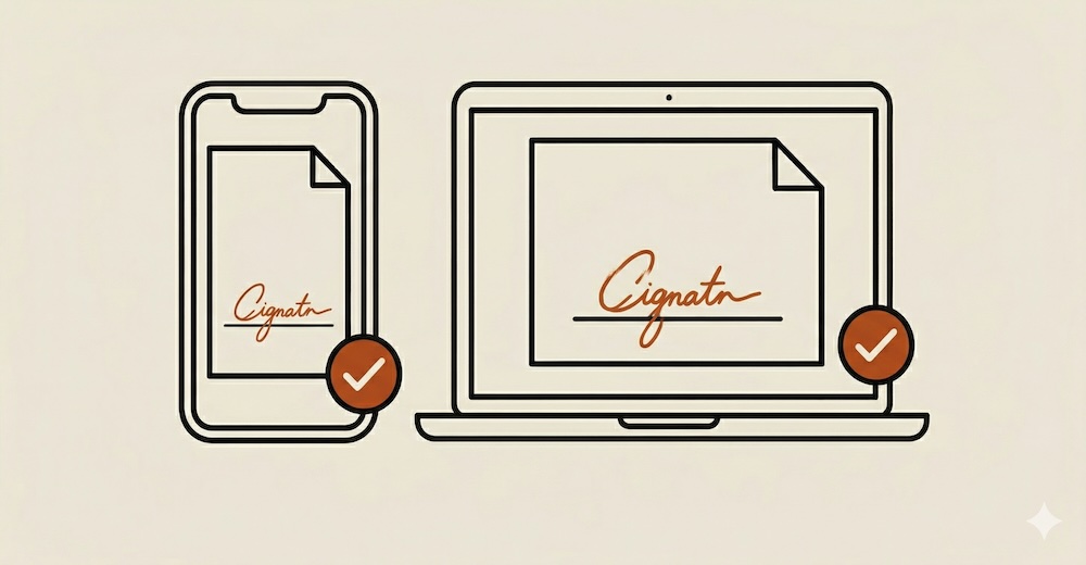 Tax client signing engagement letter on mobile via e-signature